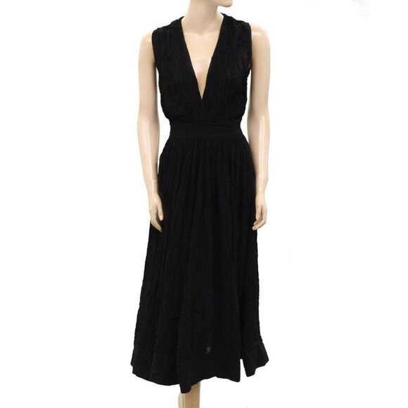 Mimi Liberte Michael Klein Solid Maxi Long Dress Black Everyday XS New - Picture 1 of 5